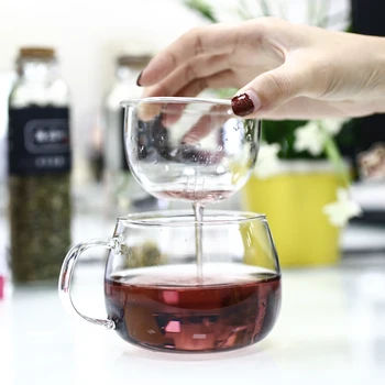 

Tea Cup Glass Coffee Strainer Drinks Kettle Economic 350ml Restaurant Home Heat Resistant Water Kitchen Fruit Juice Teacup