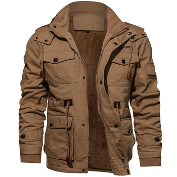 

Winter Military Jacket Men Casual Thick Thermal Coat Army Pilot Jackets Air Force Cargo Outwear Fleece Hooded Jacket 4XL Clothes