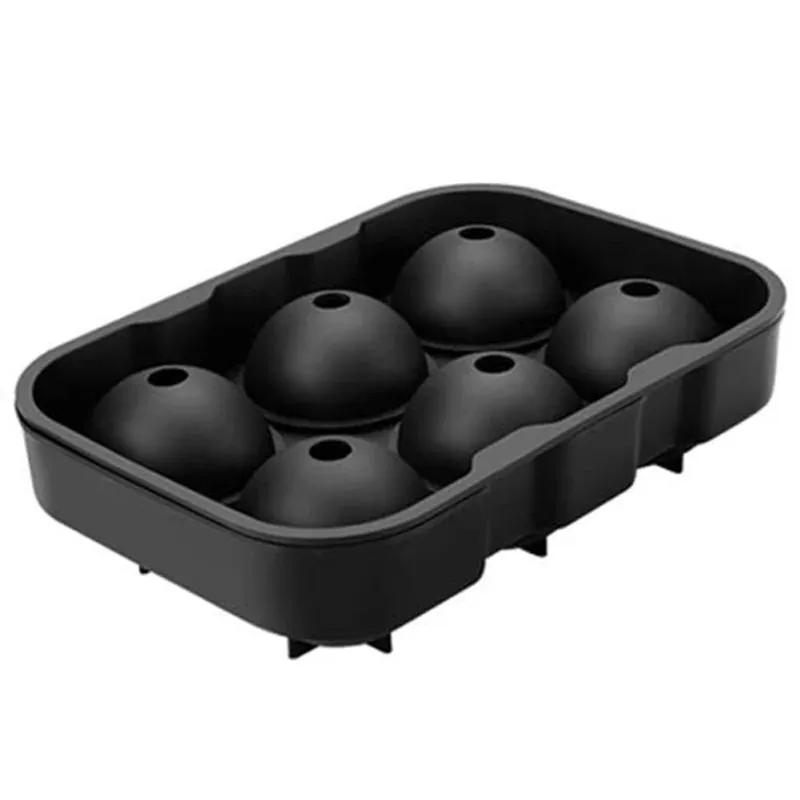 

Ice Mold Whiskey Cocktail Big Ice Cube-Style Tray 6 Hole Ice Cube- Shape Round Ice Hockey Machine Silicone Kitchenware