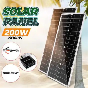 

200W/100W Solar Panel 18V Monocrystalline Solar Cell 30cm DC Male Cable Waterproof Outdoor Connector Battery Charger for Outdoor