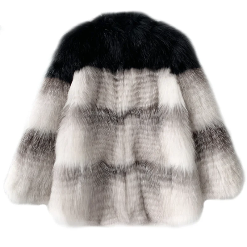 2021 Real Fox Fur Jacket Young Fluffy Fur Coat Y2k Genuine Natural Fur Silver Fox Women's Jackets Winter Thick Warm Coats