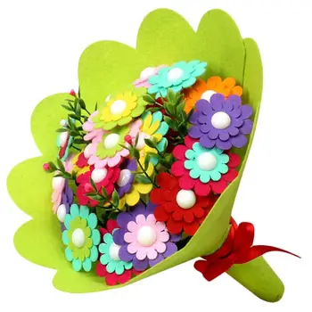 

Kid Children Craft Toys Simple Handling Good Material Flexibility Button Bouquet DIY Handmade Holding Flower Teaching Aids