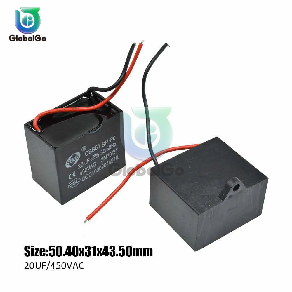 CBB61 1UF 1.2UF 1.5UF 1.8UF 2UF 2.5UF 3UF 3.5UF AC Motor Speed Run Capacitor Fan Refrigerator Start Capacitors