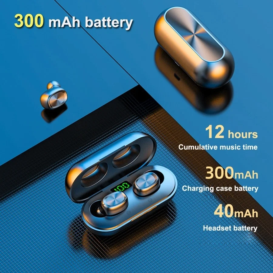 2020Newest True Wireless Bluetooth Earphones 5 0 Touch Control TWS Bluetooth Earbuds Waterproof Supper Bass 9D Stereo Music Head