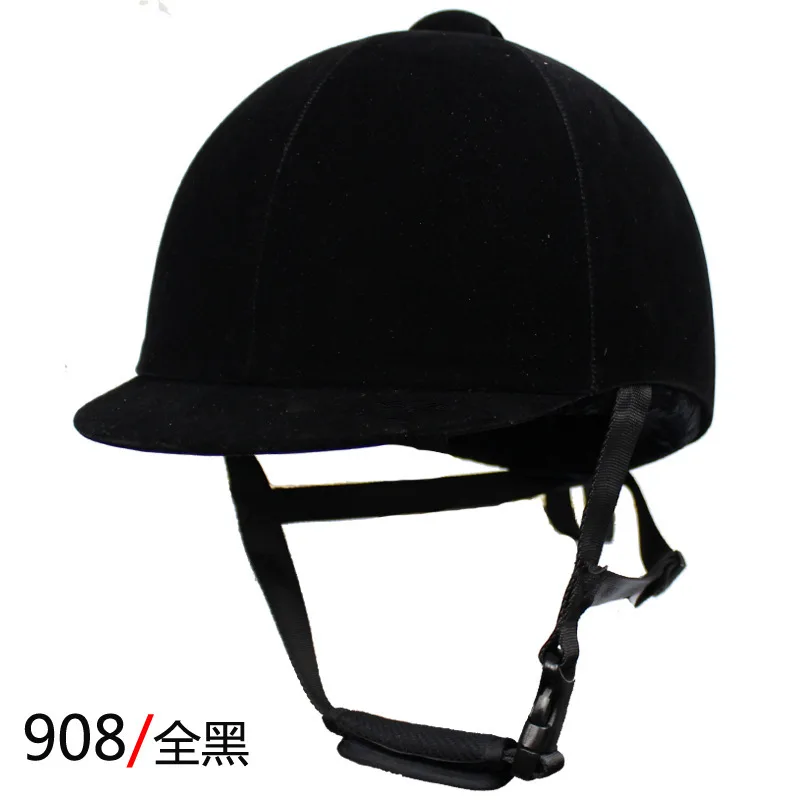 Horse Riding Helmet Equestrian Helmet Unisex Classic Velvet Equipment Cycling Protection Cap 54-62cm Adjustable Equestrian Hat