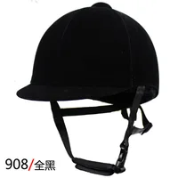 Equestrian Helmet Unisex Classic Velvet Horse Riding Helmet Horse Equipment Cycling Helmet Protection Cap 54-62cm Adjustable 2