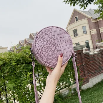

Women's bag 2020 new crocodile pattern round bag mobile phone coin purse Korean version ins diagonal bag shoulder bag