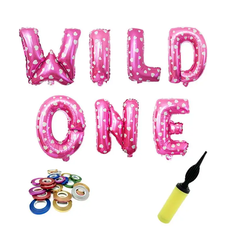 Набор воздушных шаров из алюминиевой фольги с надписью Wild One Letter, креативные воздушные шары, вечерние принадлежности, рождественские украшения на день рождения для дома