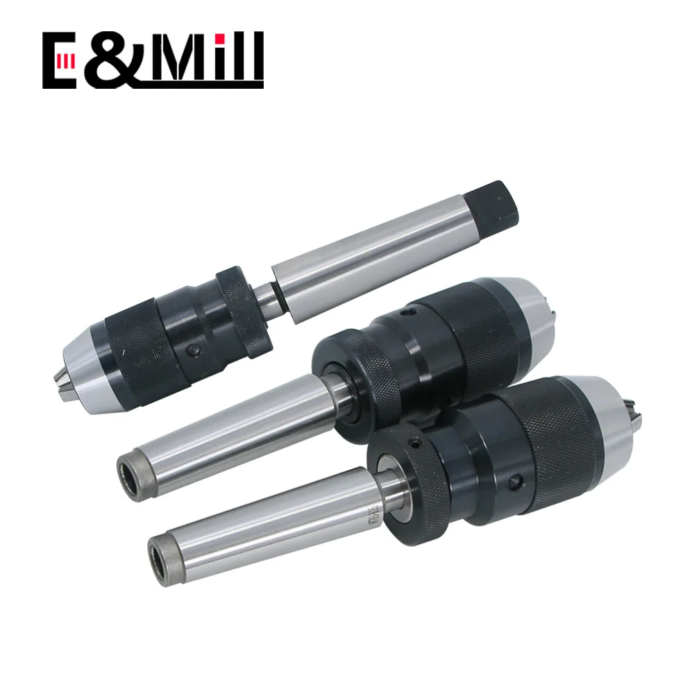 1 set Automatic B10 B12 B16 B18 B22 drill chuck Keyless drilling chuck Self Tighten Locking clamp range 0.5-6mm 1-10mm 1-13 1-16 drill chuck