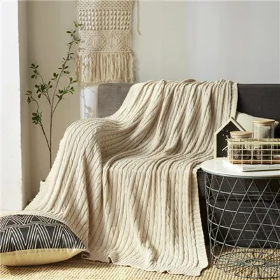 Light brown Хлопковое одеяло массивное вязаное одеяло для дивана офисное одеяло для короткого сна полотенце летнее кондиционер одеяло s для кровати - Цвет: Light brown