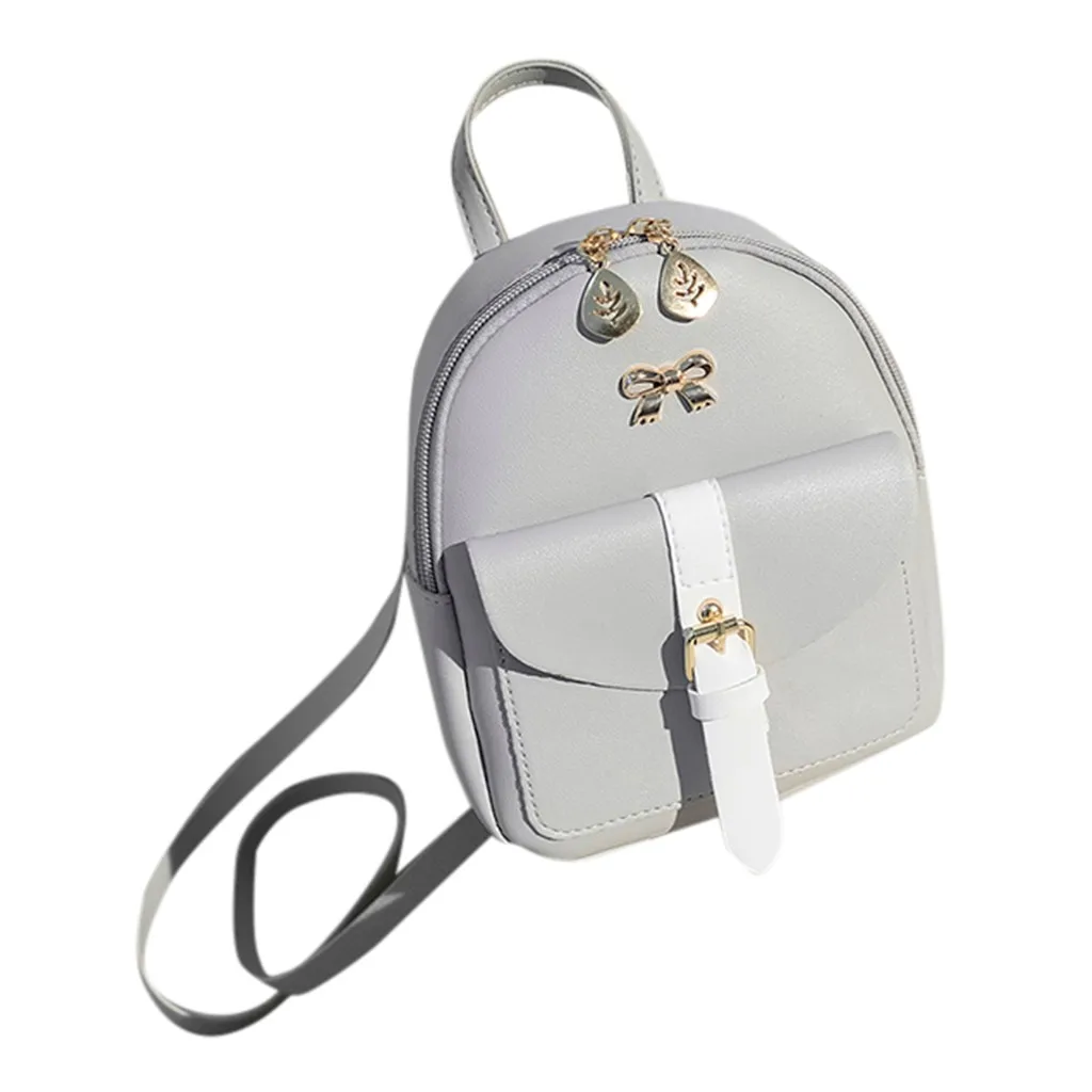 25# Новая мода леди плечи маленький рюкзак кошелек с надписью мобильный телефон Студенческая школьная сумка книжные сумки - Цвет: Gray