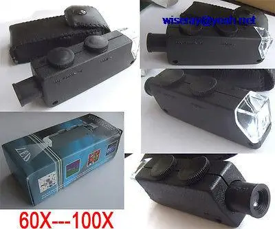 

DHL/EMS 10pcs Jeweler LED FOCUS WHEEL 60-100X Magnifying Magnifiers Microscope Calibration-A7