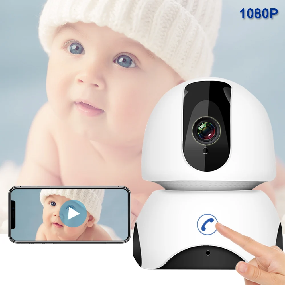

WiFi Baby Monitor 1080P Wireless Baby Sleeping Monitor Two Way Audio Auto Tracking Night Vision Old Man Camera Babysitter Phone