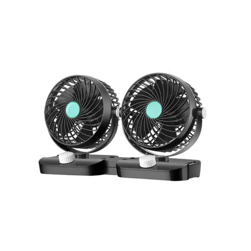 12 V/24 V 360 градусов круглый регулируемый авто воздушного охлаждения с двумя головками вентилятор с низким Шум Авто охлаждающего воздуха вентилятор для вагонетки с противовесом 4XFB