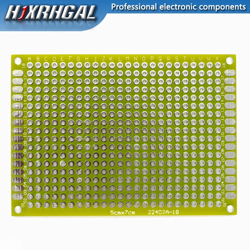 6 шт./партия PCB двухсторонняя печатная плата Универсальный макет 5*7 мм 5x7 мм красный белый синий зеленый черный желтый каждый цвет 1 шт