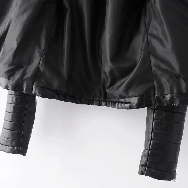Черная кожаная куртка для женщин зимняя куртка из искусственной кожи женская винтажная байкерская куртка из искусственной кожи женская байкерская куртка осень