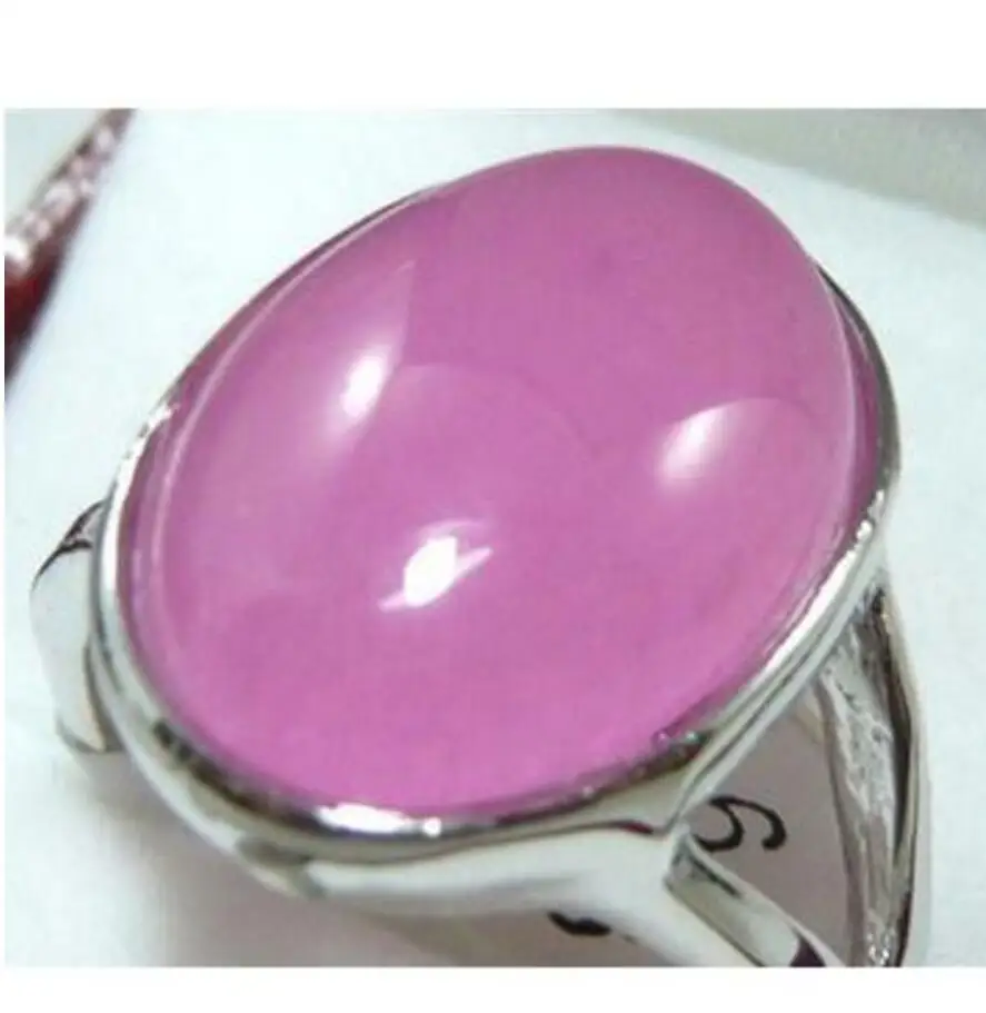 

Fashion jewelry Free Shipping Stunning pink jade agates bead ring(#6,7,8)