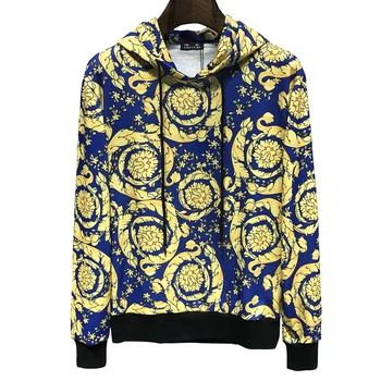 

DUYOU Funny Flower Pullover Hoodies 2019 Mens Printed Hooded Sweatshirts Hip Hop Fashion Male Casual Streetwear Hoodie