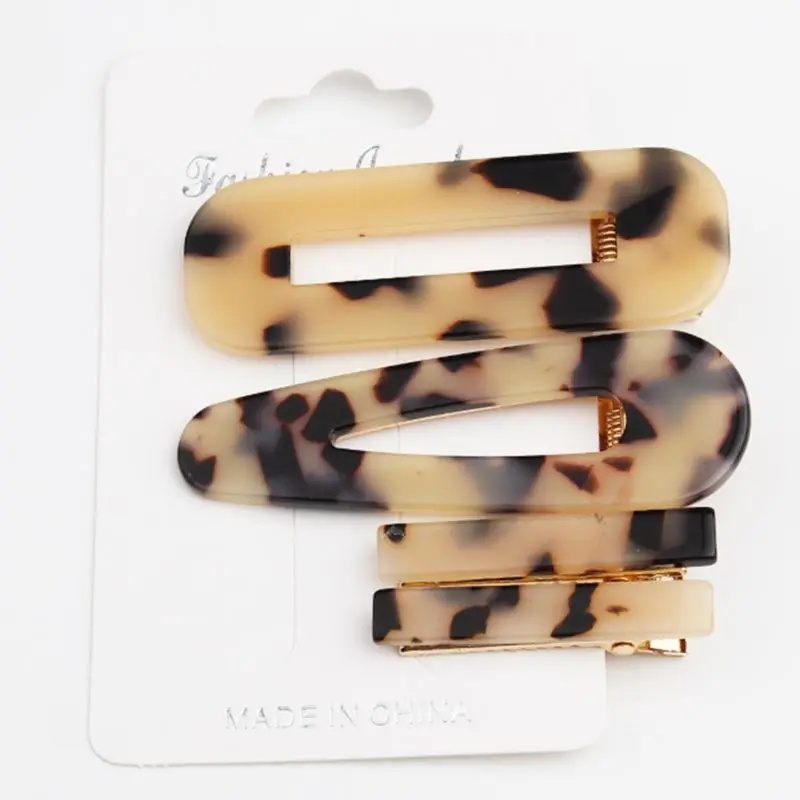 

4Pcs/Set Minimalist Women Girls Rectangle Duckbill Hair Clip Candy Color Acetate Hairgrip Posterior Decorative Hair Accessories