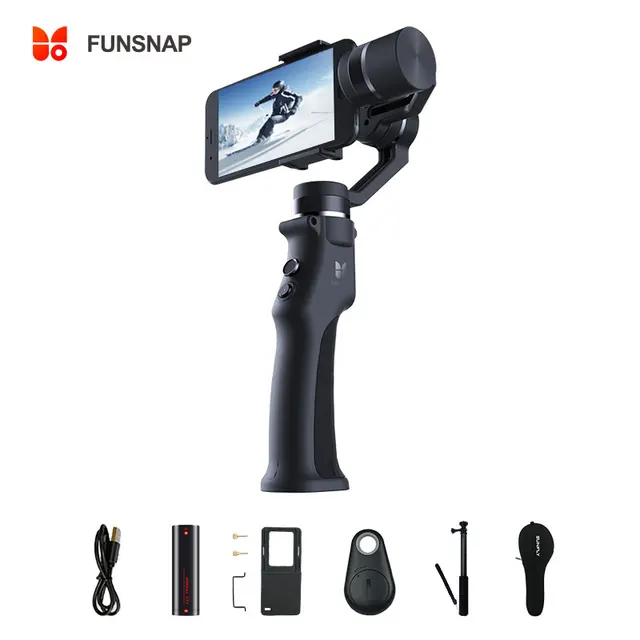 US $59.99 Funsnap 3Axis Stabilizer 3 Combo Handheld Smartphone Gimbal Stabilizer for iPhone GoPro 7 6 5 sjca