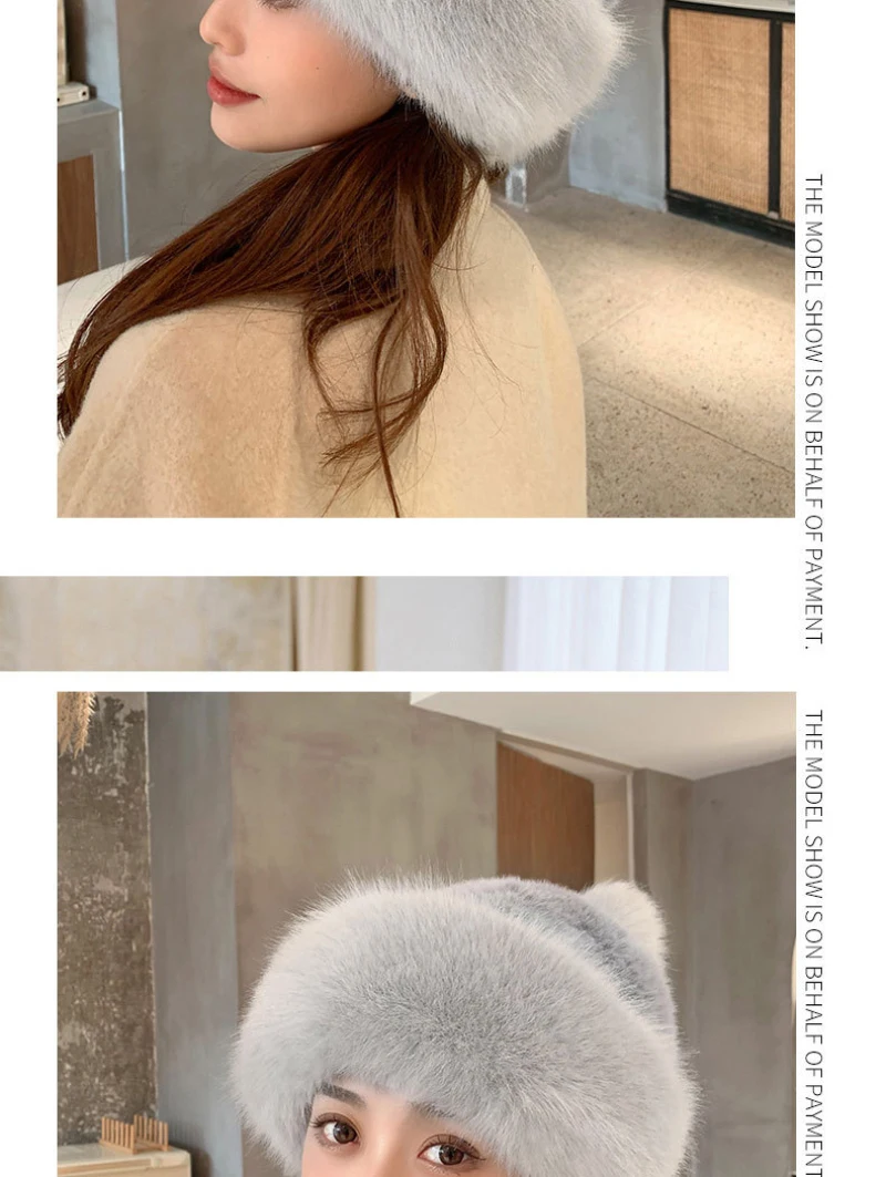 HT4004 Faux Fuchs Pelzmütze Frauen Dicke Warme Russische Kappe Weibliche Nette Mode Winter Hut Winddicht Schnee Ski Kappe Russische Hut Uschanka – Detail 16