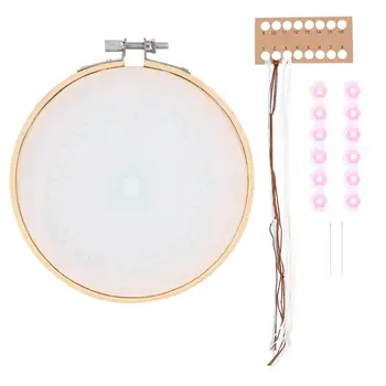

1 Set of Embroidery Kit Organza DIY Handmade Transparent Flower Pattern Embroidery Sewing Set Kit Tools Material
