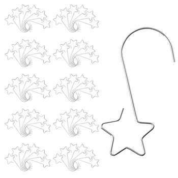 

50 Pcs Christmas Ornaments Hooks Stainless Steel Star-Shaped Hangers for Christmas Tree Decorations, Silver