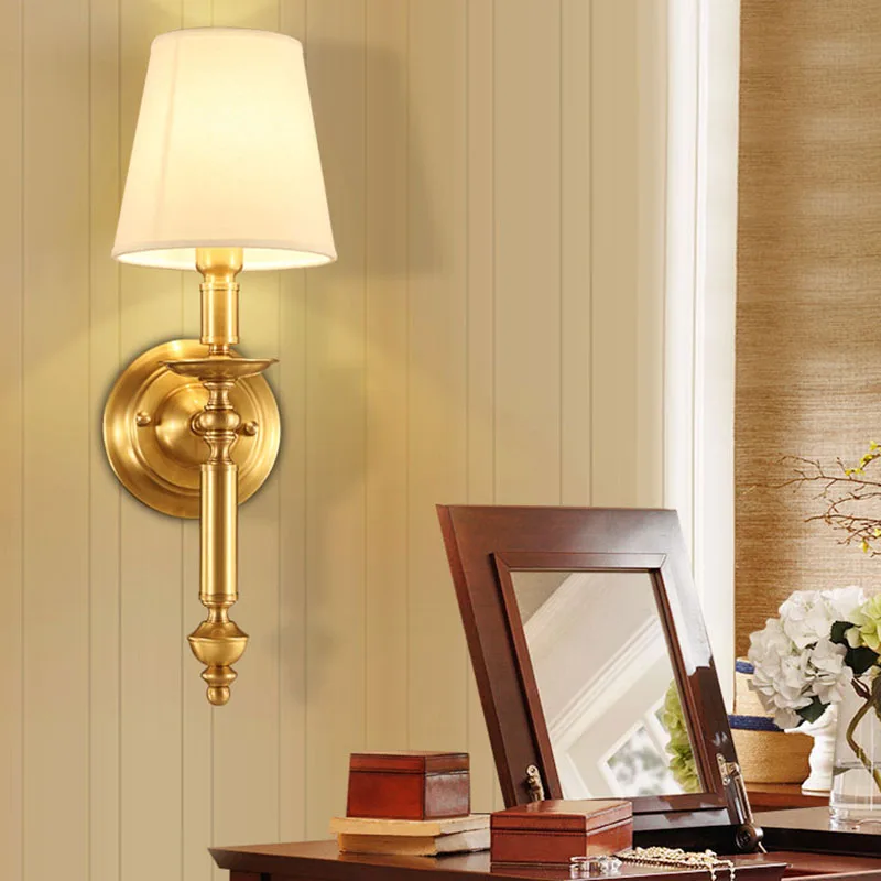 

All Copper Fabric LED Wall Lamp LED Lamp Corridor Wall Light Home Lighting Luminaire Balcony Entrance Indoor lamps Entrance F124