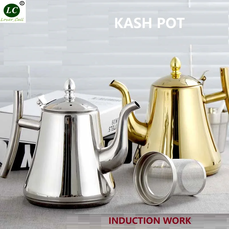 Чайник Kash pot чайник из нержавеющей стали с фильтром бытовой индукционный длинным
