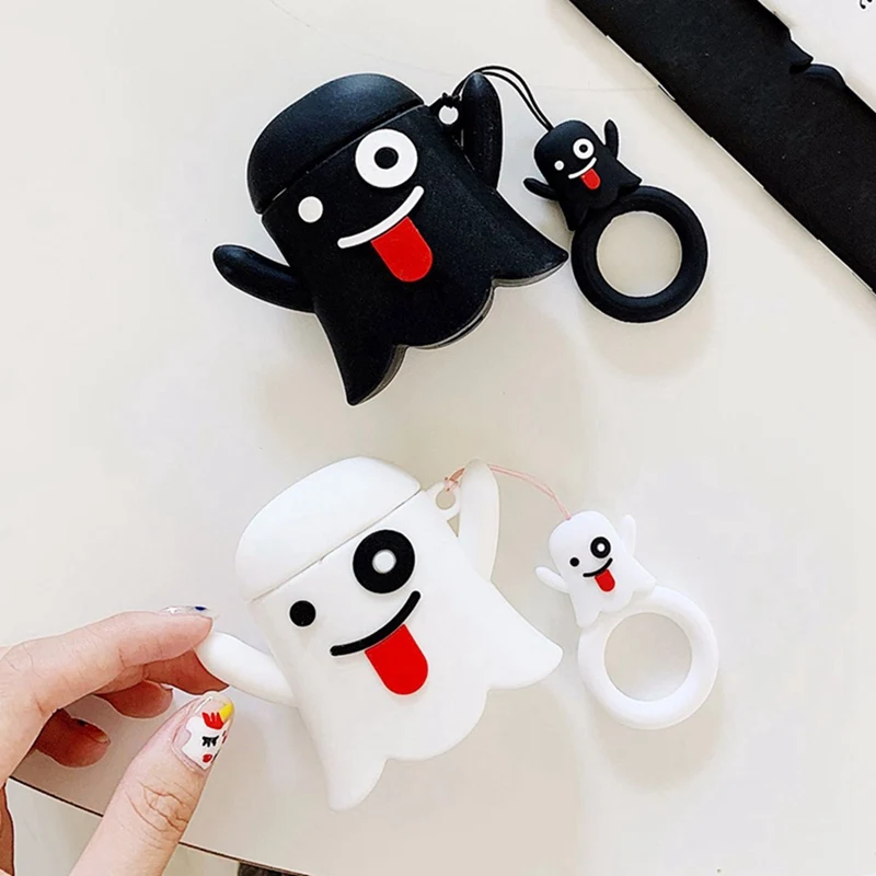 

Halloween Cute Expression Silicone Case Earphones For Apple Airpods Bluetooth Wireless Earphone Protective Skin Cover Box