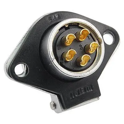 

20mm Base 5 Pins Alumnium Shell Panel Aviation Connector Socket Plug