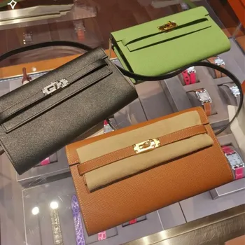 

2020 new fashion retro wallet women's long leather hand bag single shoulder straddle mobile phone bag wallet card function bag
