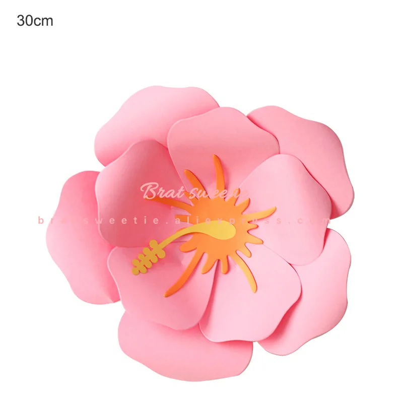 s5 30cm pink Вечерние бумажные цветы для настенного декора фламинго, свадебные декорации, рождественские декорации, товары для дня рождения, искусственные цветы - Цвет: s5 30cm pink