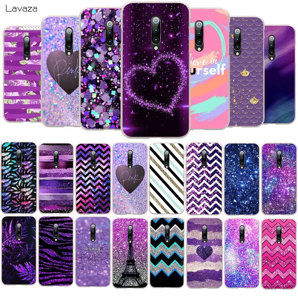 Жесткий чехол для телефона Lavaza Love фиолетовый блестящий волнистый Oneplus 5 5T 6T 7 7T Pro |
