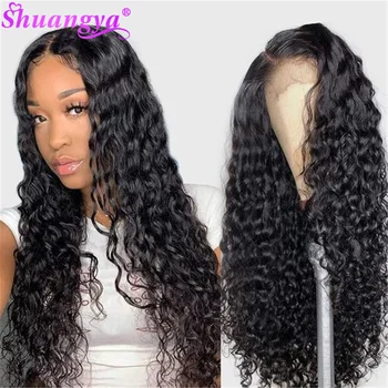 

Transparent Curly Human Hair Wigs Deep Wave Lace Front Human Hair Wigs Deep Water Wave Wig Pre plucked Malaysian Deep Wave Wig