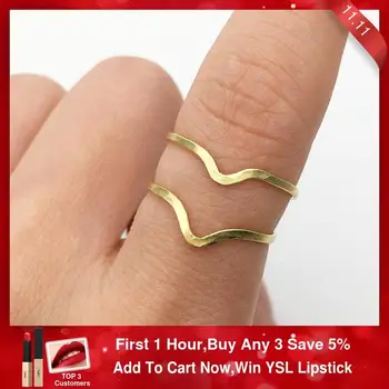 

925 Silver Wave Rings Handmade Boho Jewelry Gold Fiilled Ring Simple Bague Femme Anillos Anel Jewelry Rings For Women