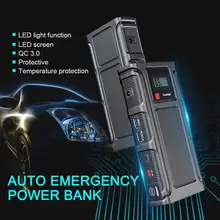 50800 мАч Мини портативное автомобильное аварийное пусковое устройство черного цвета для зарядки, пусковое устройство автомобиля с светодиодный защитой от температуры