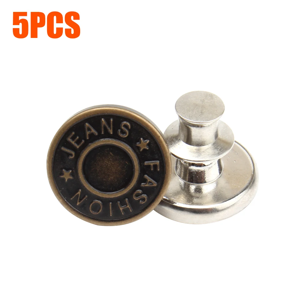 Detachable Adjustable Metal Button Pins For Jeans Pants - Temu