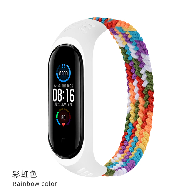 for Mi band 5 Strap Nylon Braided Solo Loop pulseira bracelet Miband 6 5 4 3 NFC strap