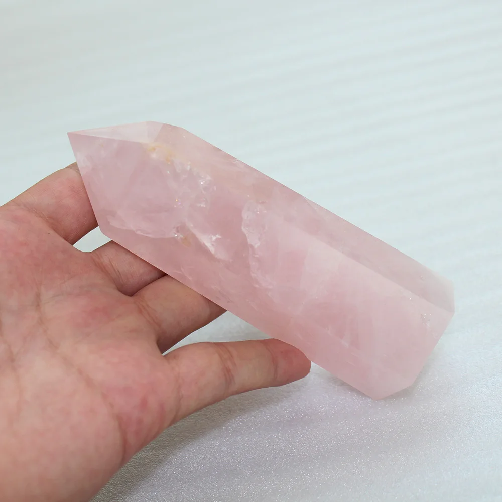 Runyangshi 1 шт. Большой натуральный камень розовый кварц точка заживляющий Кристалл Камень 100 мм сделанное вручную украшение для дома драгоценный камень
