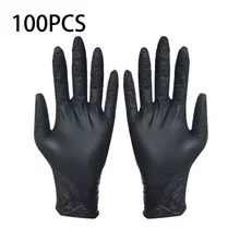 Disposable Black Gloves 100pcs Household Cleaning Washing Gloves Nitrile Laboratory Nail Art Medical Tattoo Anti-Static Gloves