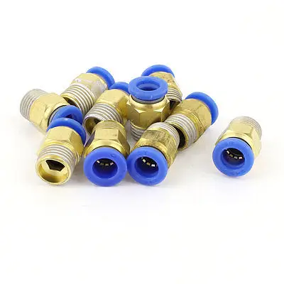 

1/4PT Thread 8mm Tube Dia Pneumatic Straight Quick Fitting Connector 10PCS