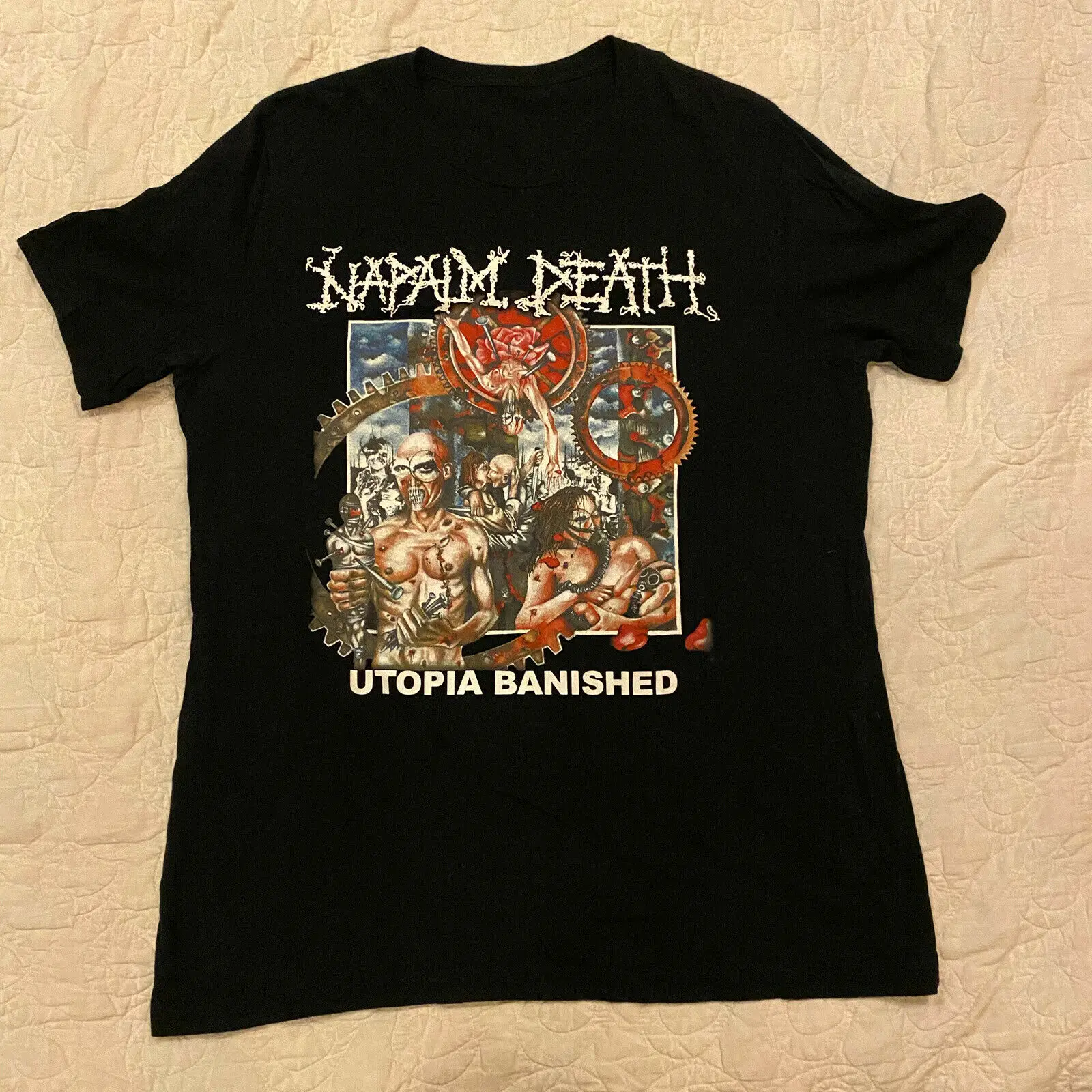 Napalm Death - Utopia изгнанная Футболка Xl винтажная редкая рубашка в виде туши | Мужская