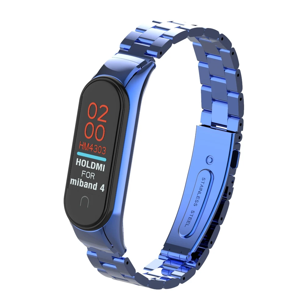 HANGRUI mi Band 4 металлический ремешок из нержавеющей стали для Xiaomi mi Band 4/3 Замена браслета mi band 4 совместимый ремешок с пряжкой