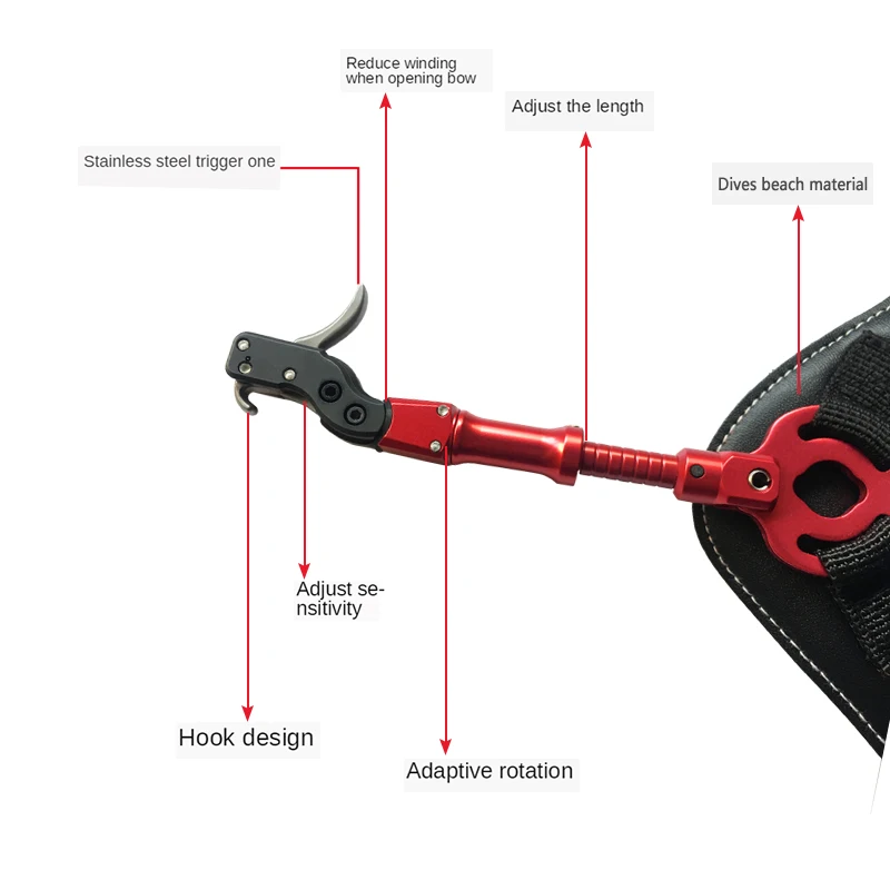 JianZD Black Color Archery Caliper Release Aid Compound Bow Strap Shooting Pro Arrow Trigger