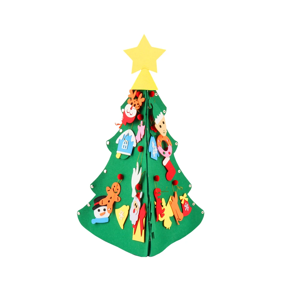 DIY Felt Christmas Tree New Year Gifts Kids Toys Artificial Wall Hanging Ornaments Xmas Decoration For Home Arbol De Navidad