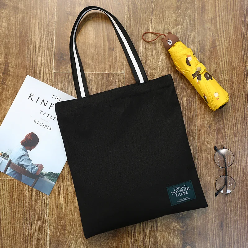 Ceny Damskie torebki płócienne torby z bawełny dla kobiet 2019 bawełna zakupy podróże kobiety Eco wielokrotnego użytku torby na zakupy na ramię bolsas