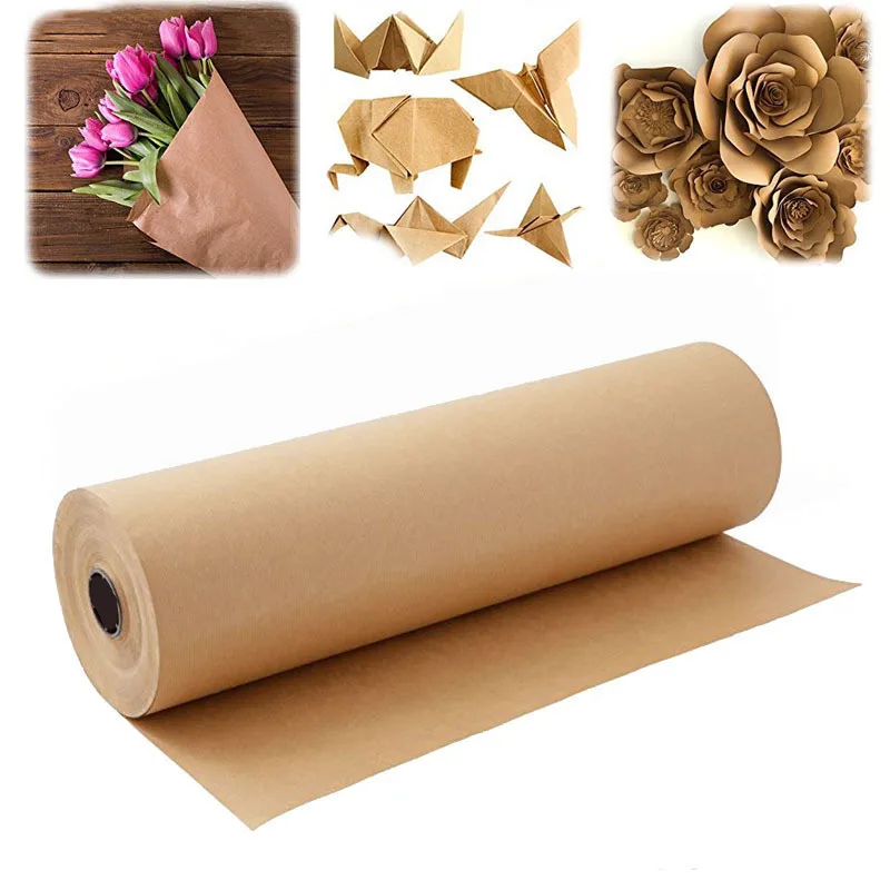 

30cmWide10-30m Brown Kraft Paper Roll For Wedding Birthday Party Handmade Gift Wrapping Craft Paper Roll Poster Paper Home Decor