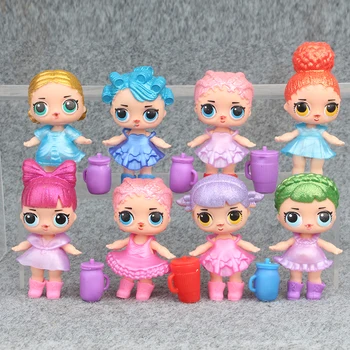 

Original LOL surprise dolls DIY lols dolls Puzzle toys 8pcs action colorful toys figure for girl's gifts 9CM