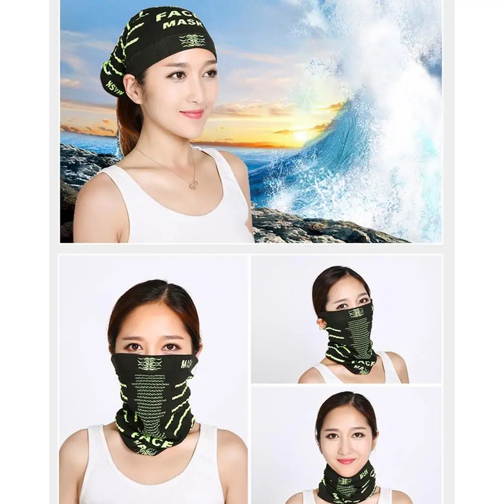 black green Модная маска для лица для катания на лыжах и велосипедах, велосипедная маска для лица, спортивная повязка на голову, военная игра, маски для лица для мужчин и женщин - Цвет: black green
